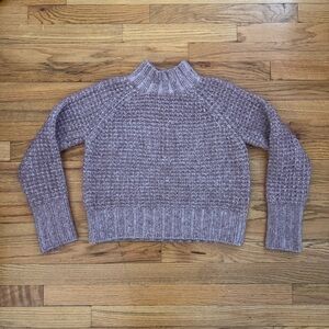 SO knit mock neck cropped sweater